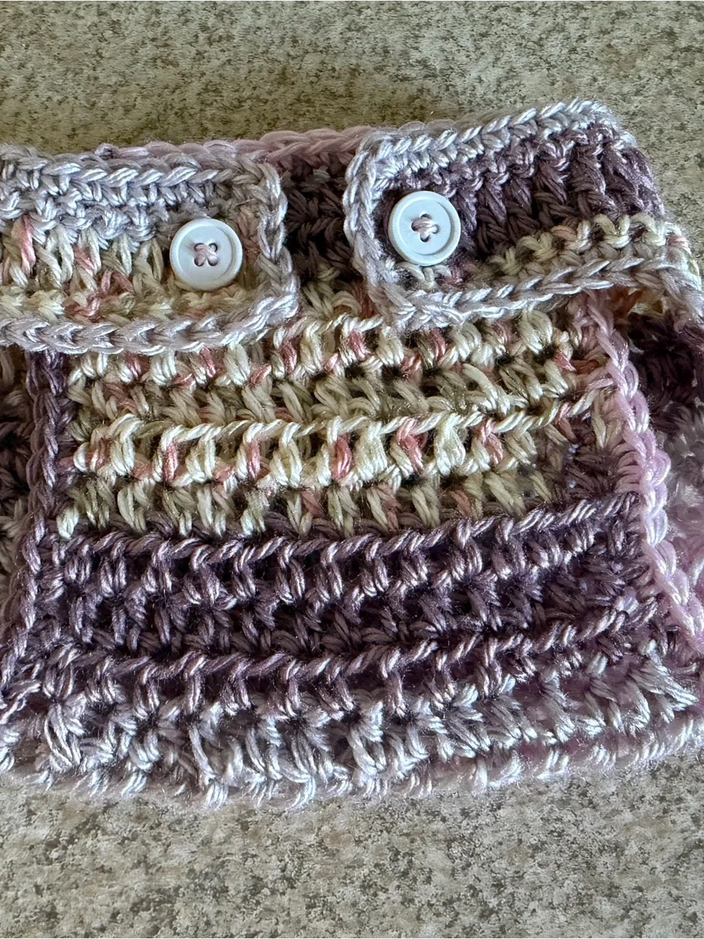 Hand-Crocheted Baby Diaper Cover Up in Lavender and Cream